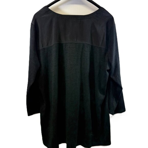 Hawthorn Black Long Sleeve Split Neck Tunic Top Size 1X - Picture 3 of 7